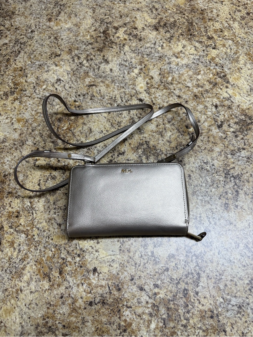 Metallic Silver Crossbody Wallet - Ralph Lauren
